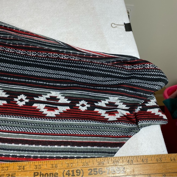 Cato Southwestern Tassel Pullover Top Short Sleeve Black Red Tunic Top 2… - Picture 5 of 8